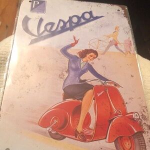 Metal reproduction Sign Vespa 8x12